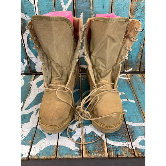 NEW UFCW Mondo PT 8430 Steeltoe Tan Suede/Vibram Combat Boots Military Sz 5.50 R main image 5